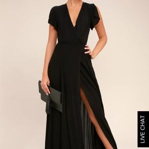 Lulu's heart of marigold black maxi dress